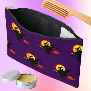 Flying Witch with full moon Accessory Pouch