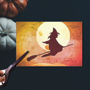 Flying Witch  with full moon  no2 Tissue Paper