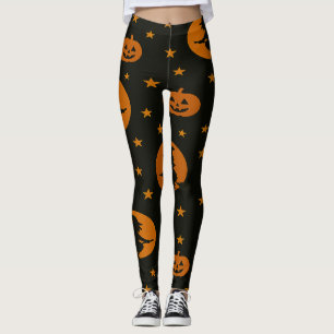 Flying Witches and Floating Pumpkins Black  Leggings