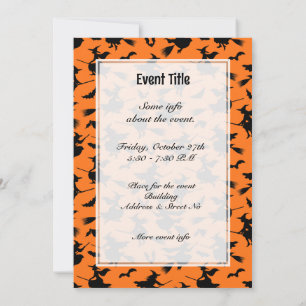 Flying Witches Pattern Invitation