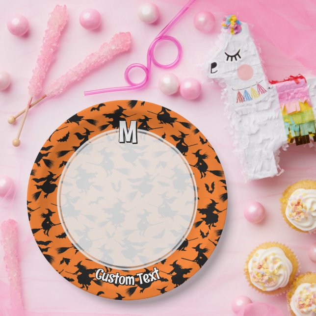 Flying Witches Pattern Paper Plate (Party)