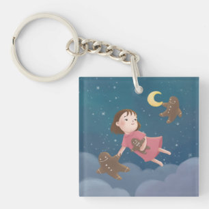 Flying with Gingerbread Cookies Dream Key Ring