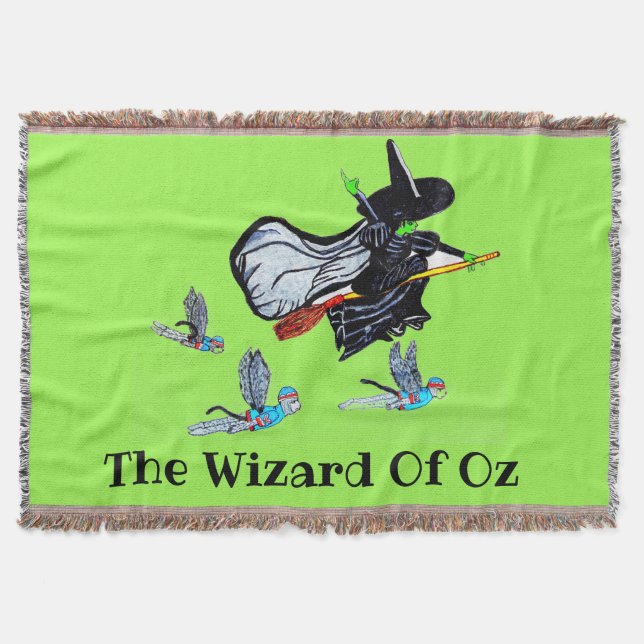 FLYING WIZARD OF OZ WICKED WITCH  THROW BLANKET (Front)