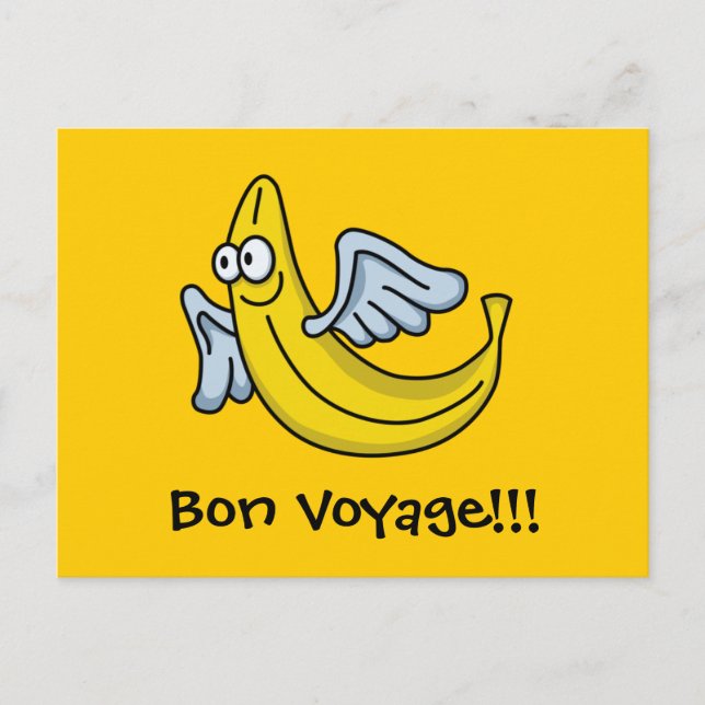 Flying Yellow Banana Postcard (Front)