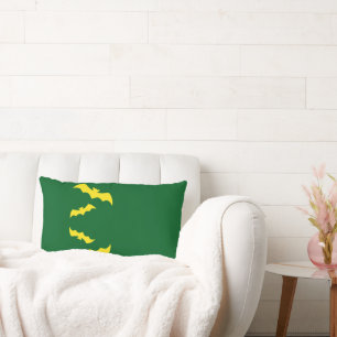 Flying Yellow Halloween Bats Lumbar Cushion