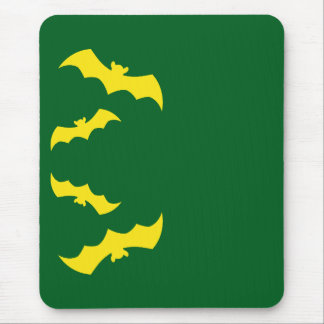 Flying Yellow Halloween Bats Mouse Pad