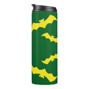 Flying Yellow Halloween Bats Thermal Tumbler