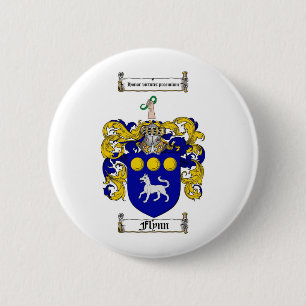 FLYNN FAMILY CREST - FLYNN COAT OF ARMS 6 CM ROUND BADGE