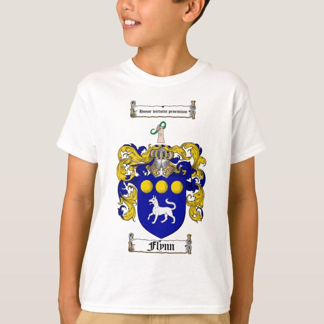 FLYNN FAMILY CREST -  FLYNN COAT OF ARMS T-Shirt (Front)