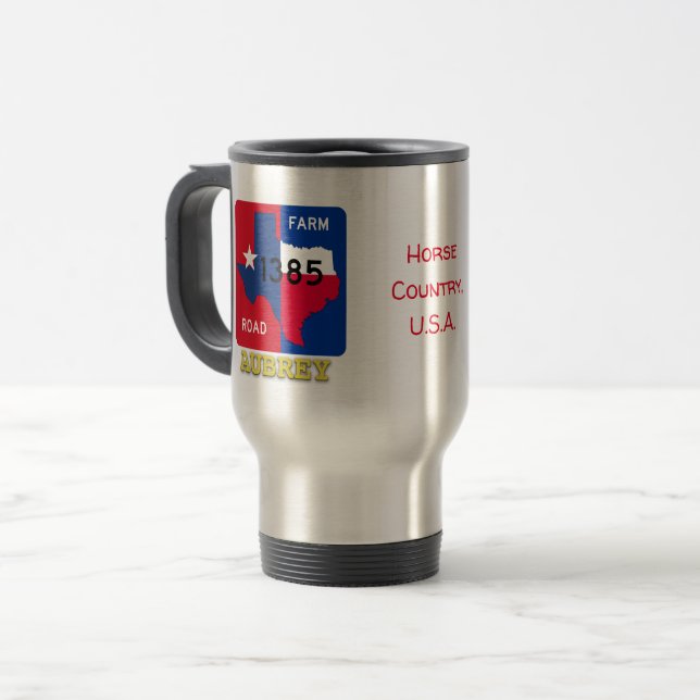 FM 1385, Aubrey, Texas, Travel Mug (Front Left)