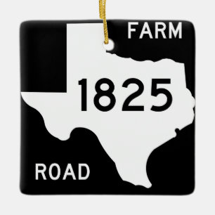FM 1825 Pflugerville Sign Ceramic Ornament