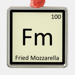 Fm - Fried Mozzarella Appetizer Chemistry Symbol Metal Tree Decoration