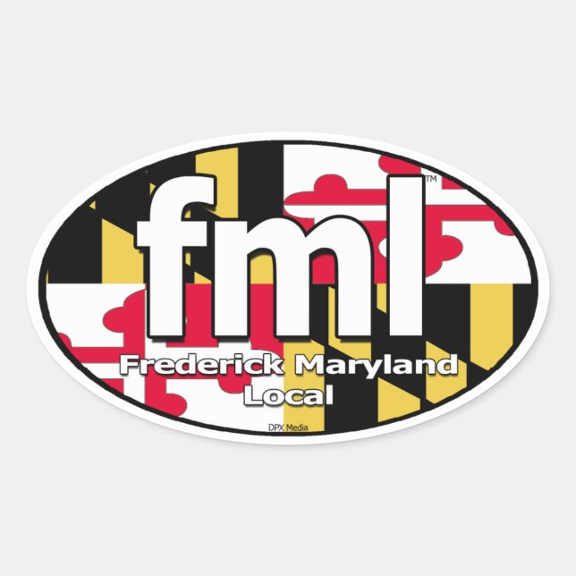 FML Maryland Flag Decal Oval Sticker (Front)