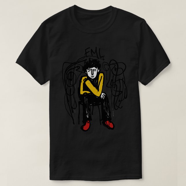 FML Sad Man Illustration TShirt (Design Front)
