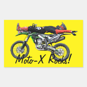 FMX - Freestyle Aerial Motocross Stunt III Rectangular Sticker