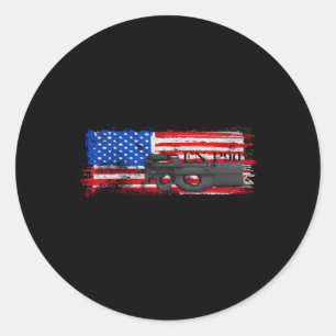 Fn P90 Personal Defence Weapon Sub Gun Machine Classic Round Sticker