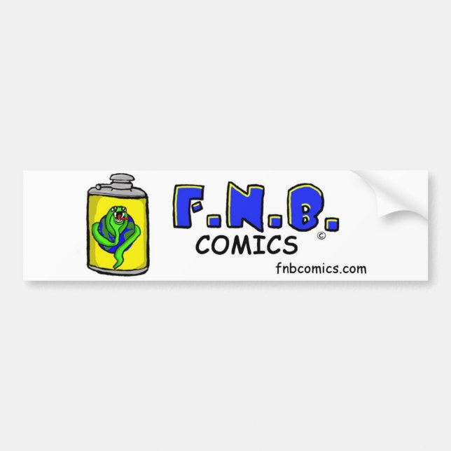 FNBcomics Flask Bumper Sticker (Front)