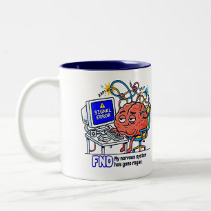 FND Signal Error Brain Funny Nervous System Humour Two-Tone Coffee Mug