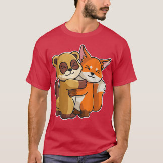Fo & Meerkat Hug Kawaii Cute Animals For Women Cud T-Shirt