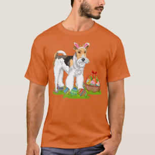 Fo Terrier Dog Easter Egg Hunting Bunny Fo Terrier T-Shirt
