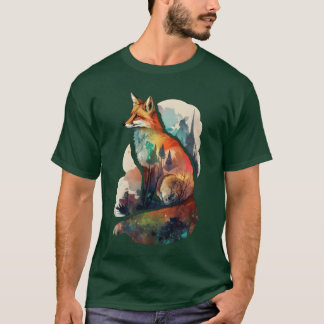 Fo watercolor woodland forest animal wild animal r T-Shirt