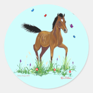 Foal and Butterflies Stickers
