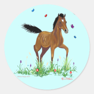 Foal and Butterflies Stickers
