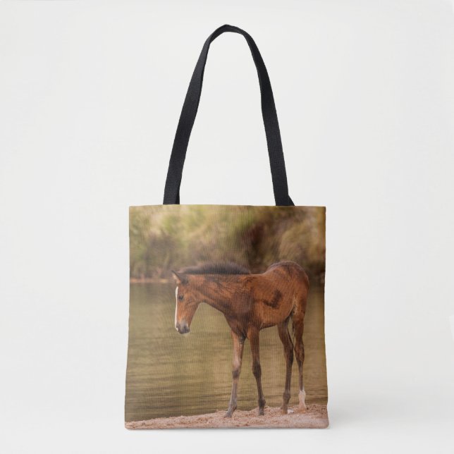 Foal at the river tote bag (Front)