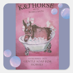 foal bubble bath add square sticker