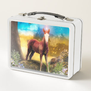 Foal Horse ENCHANTED FOREST Metal Lunch Box