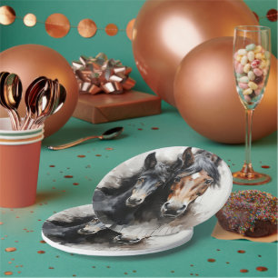 Foal with his mother paper plate