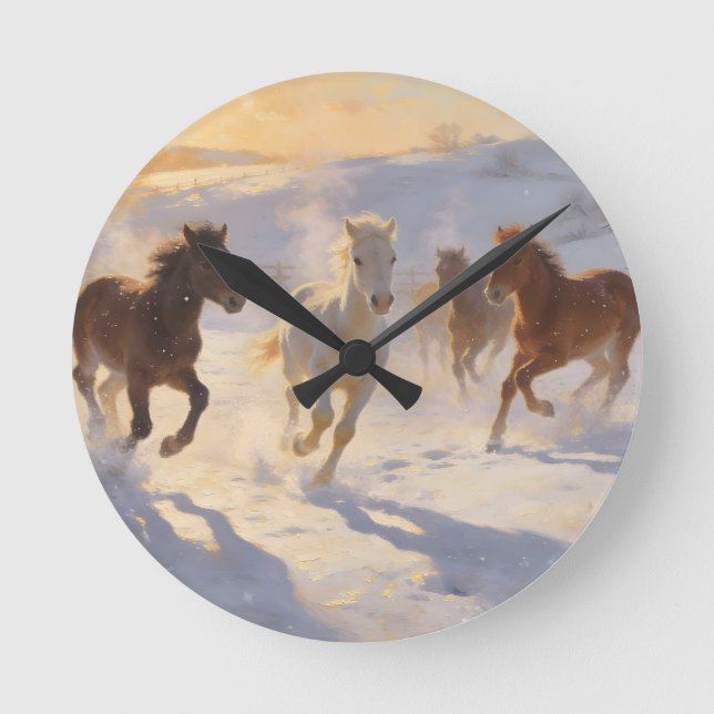 Foals at Play Round Clock (Front)