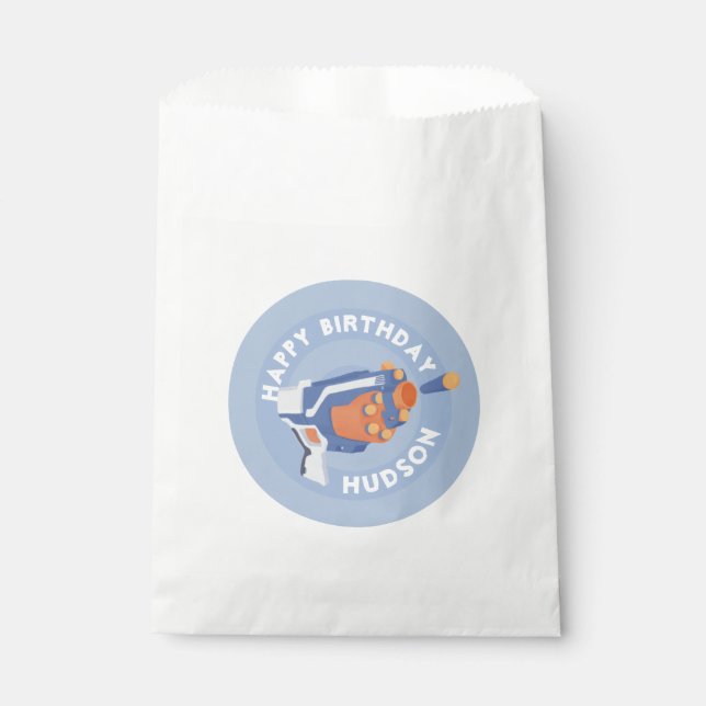 Foam dart gun party design favour bags (Front)