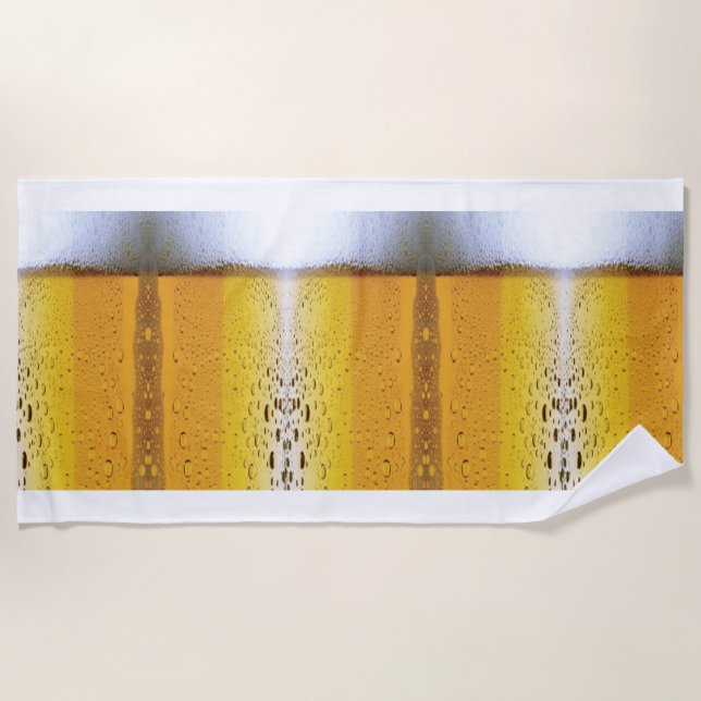 Foaming Beer Beach Towel (Front)