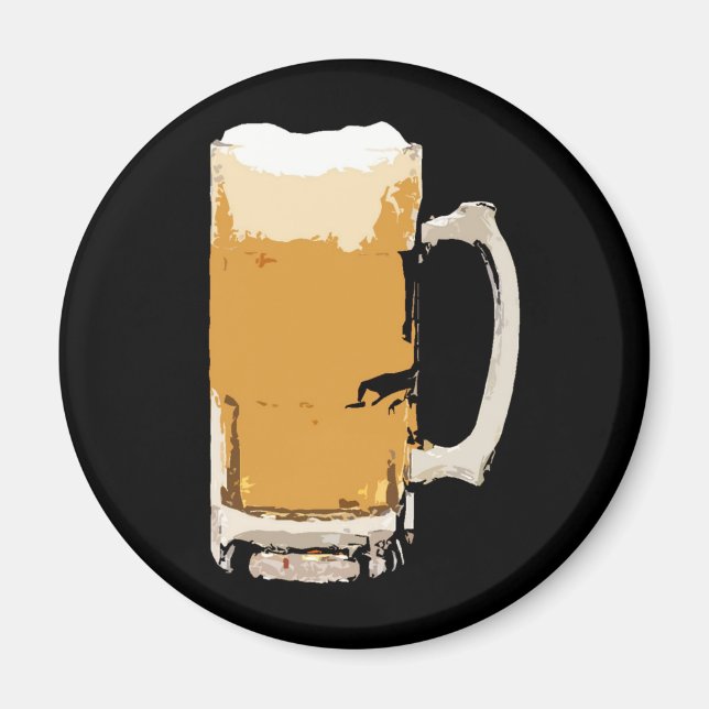 Foamy Mug Of Beer Pop Art Magnet (Front)