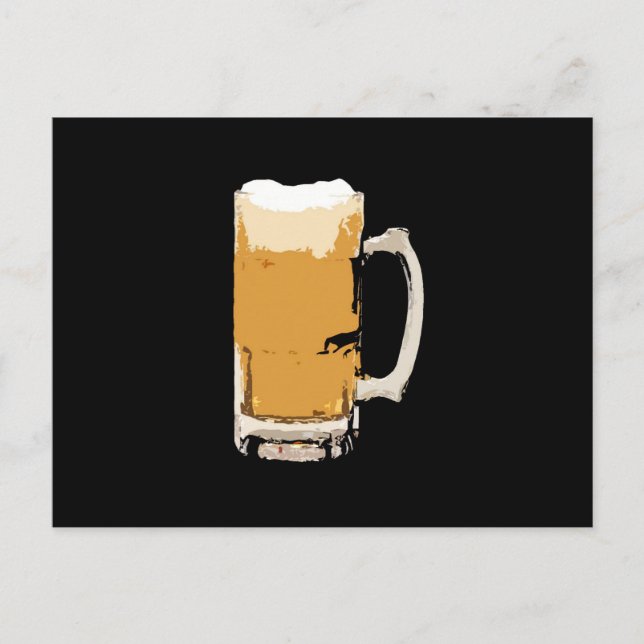 Foamy Mug Of Beer Pop Art Postcard (Front)