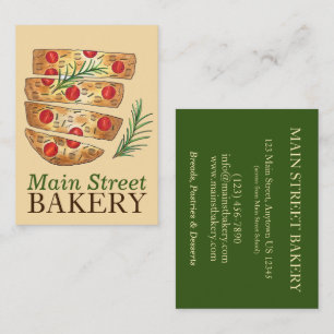 Focaccia Bread Breadmaking Italian Bakery Chef Business Card