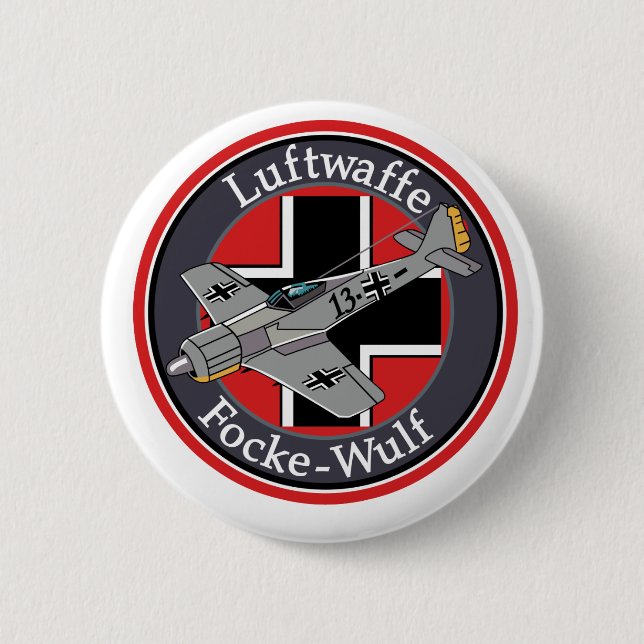 focke wulf Fw 190 6 Cm Round Badge (Front)