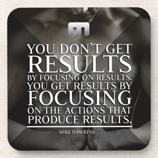Focus and Results - Workout Motivational Coaster (Front)