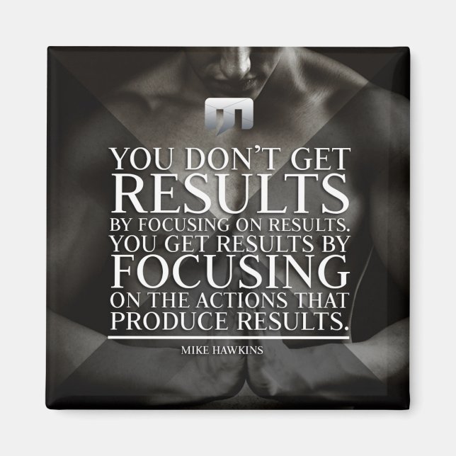 Focus and Results - Workout Motivational Magnet (Front)