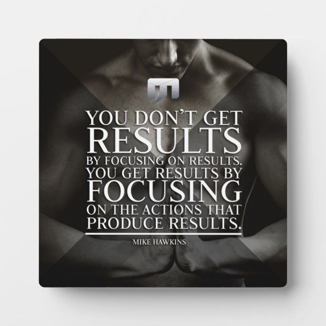 Focus and Results - Workout Motivational Plaque (Front)