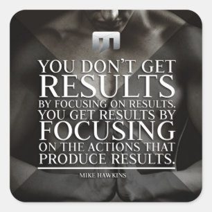 Focus and Results - Workout Motivational Square Sticker
