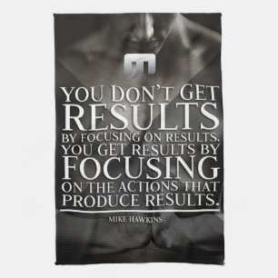 Focus and Results - Workout Motivational Tea Towel