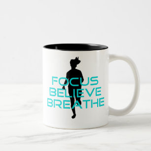 Focus Believe Breathe Aqua Two-Tone Coffee Mug