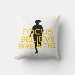 Focus Believe Breathe Yellow Running Fitness Cushion