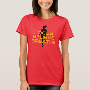 Focus Believe Breathe Yellow Running Fitness T-Shirt