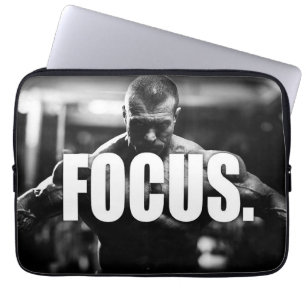 FOCUS - "Body building" Motivational Laptop Sleeve