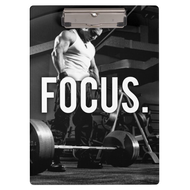 FOCUS - "Body building" Workout Motivational Clipboard (Front)
