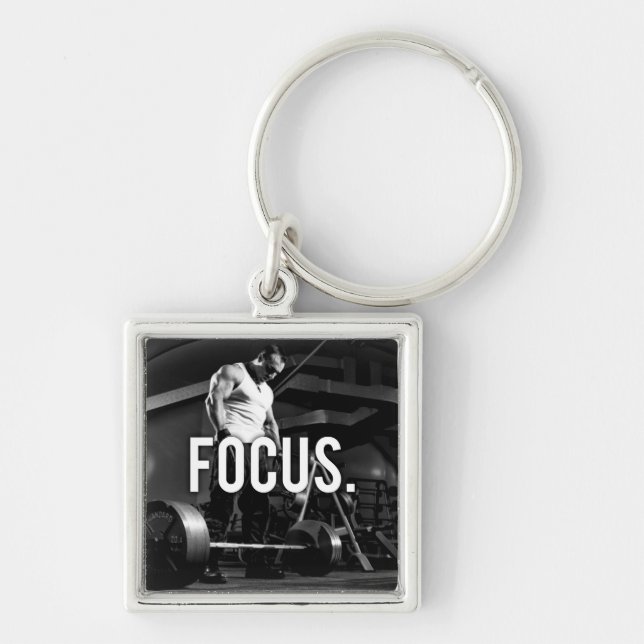 FOCUS - "Body building" Workout Motivational Key Ring (Front)