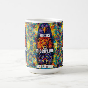 Focus Discipline Execution Eagle Lion Wolf Motivat Coffee Mug